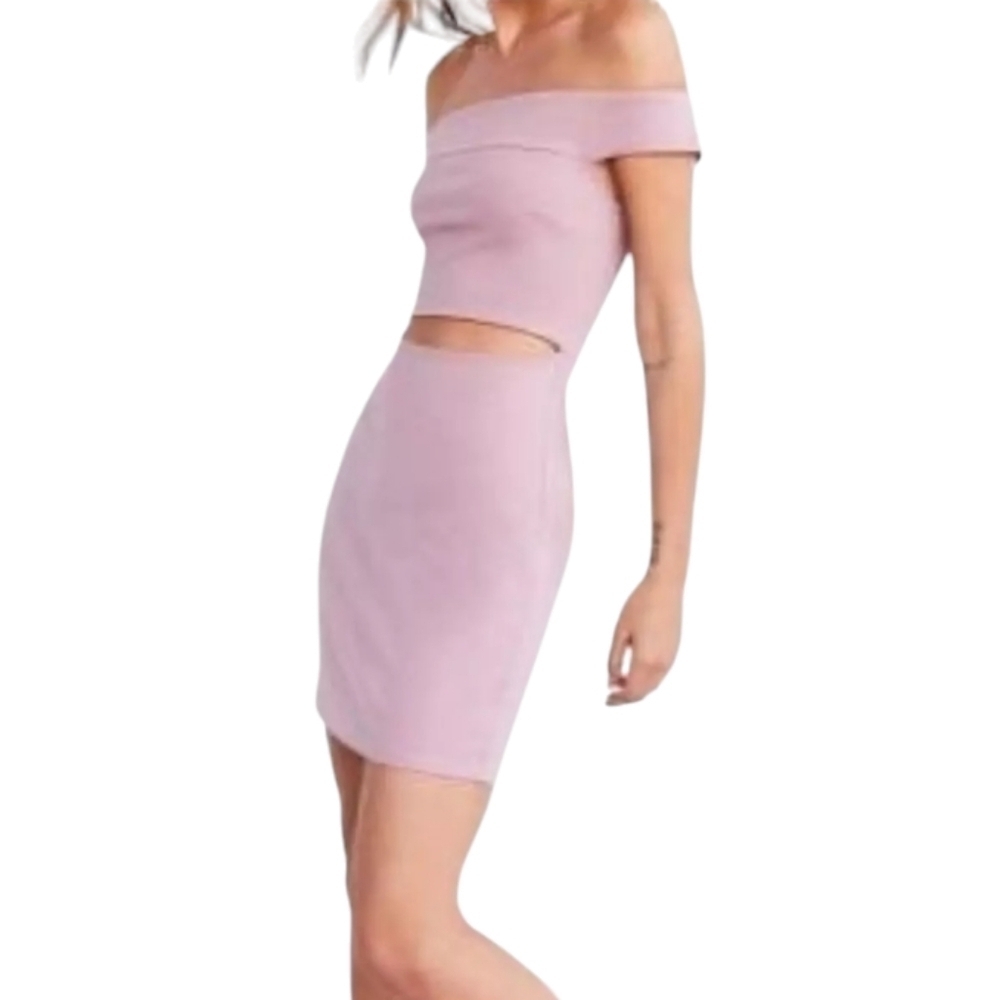 Anthropologie Silence + Noise Mauve Purple Belly Cut Out Midi Dress  Small
